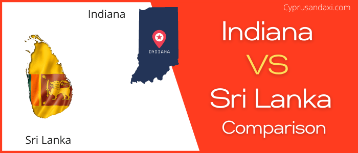 Is Indiana bigger than Sri Lanka