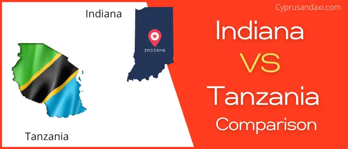 Is Indiana bigger than Tanzania