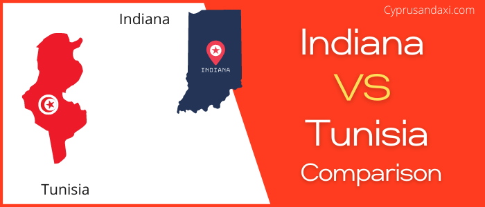 Is Indiana bigger than Tunisia