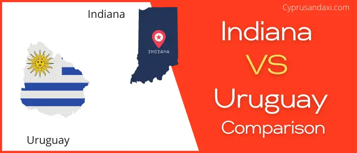 Is Indiana bigger than Uruguay