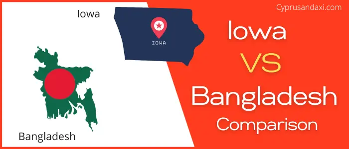 Is Iowa bigger than Bangladesh