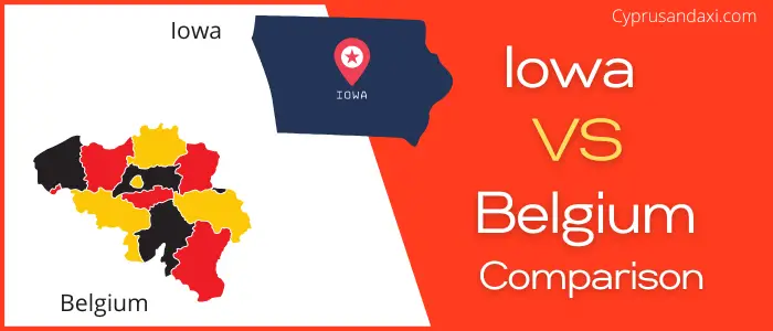 Is Iowa bigger than Belgium