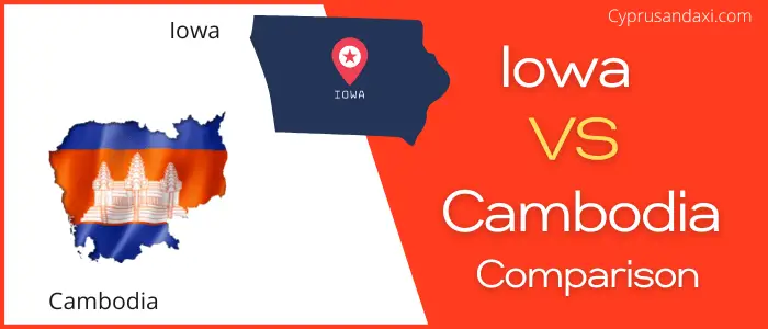 Is Iowa bigger than Cambodia