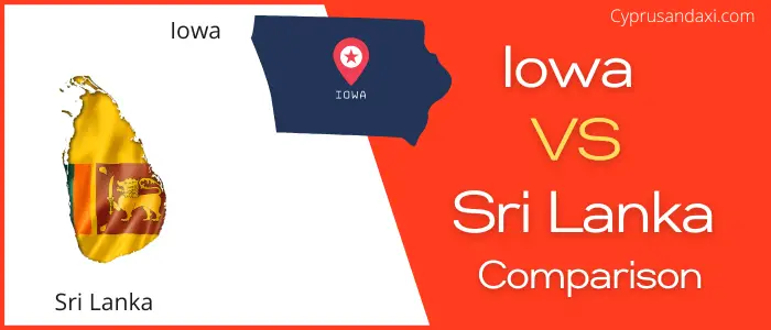 Is Iowa bigger than Sri Lanka