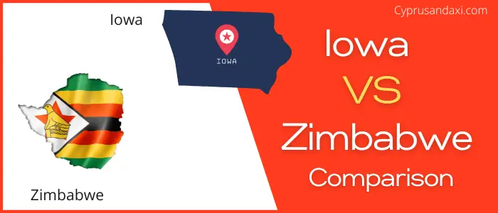 Is Iowa bigger than Zimbabwe