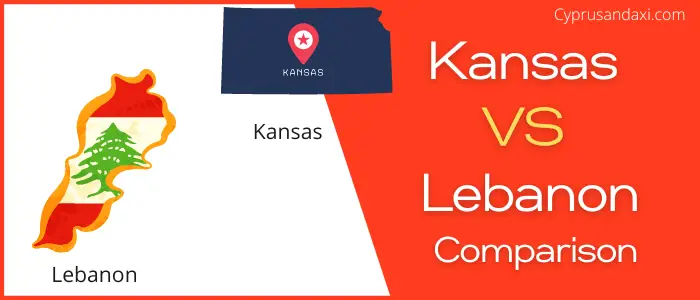 Is Kansas bigger than Lebanon