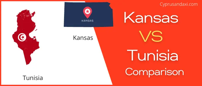 Is Kansas bigger than Tunisia