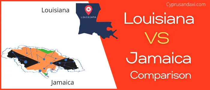 Is Louisiana bigger than Jamaica