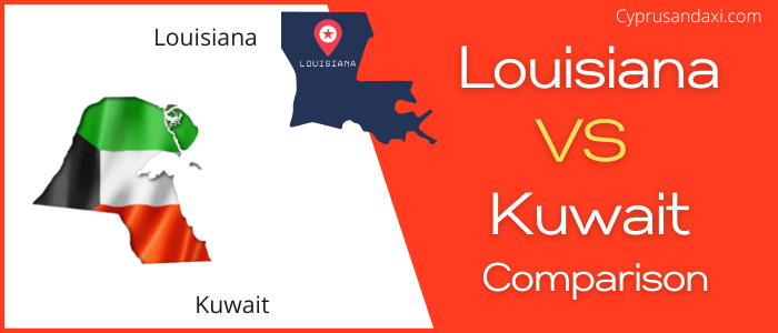 Is Louisiana bigger than Kuwait