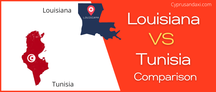 Is Louisiana bigger than Tunisia