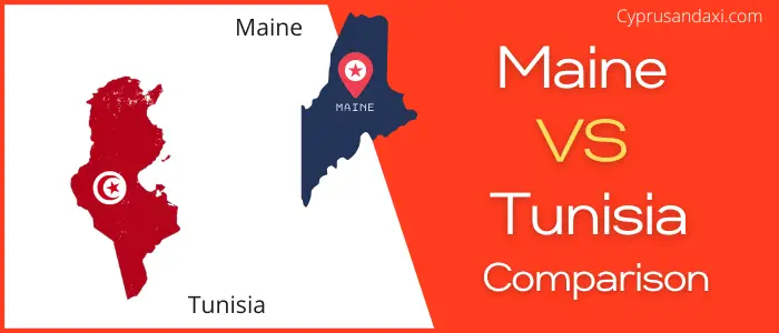 Is Maine bigger than Tunisia