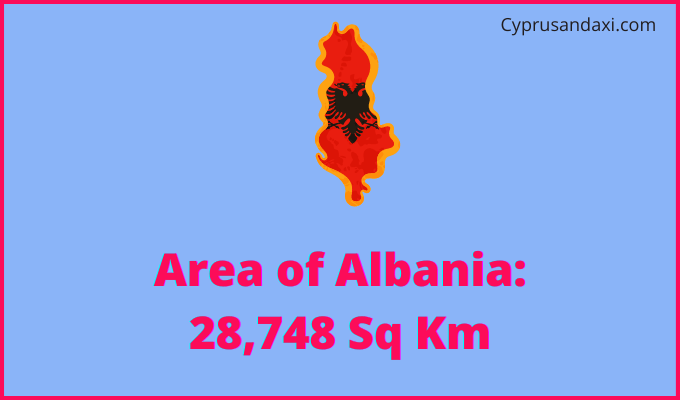 Area of Albania compared to Massachusetts