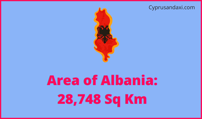 Area of Albania compared to Vermont