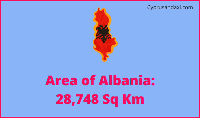 Area of Albania compared to West Virginia