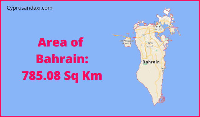 Area of Bahrain compared to Massachusetts