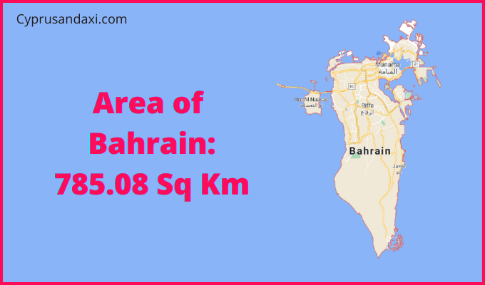 Area of Bahrain compared to New Hampshire
