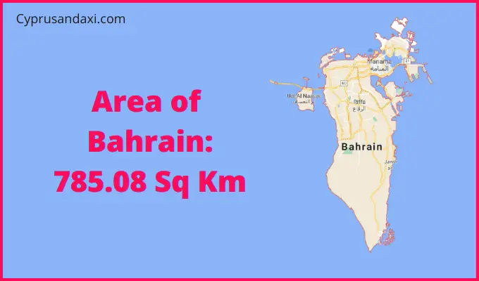 Area of Bahrain compared to North Dakota