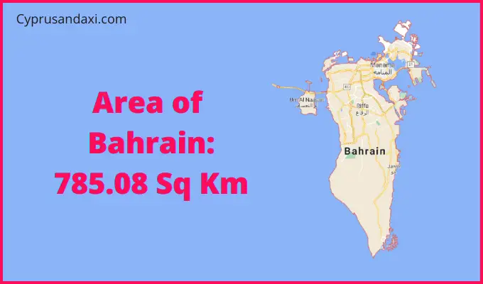 Area of Bahrain compared to Oklahoma