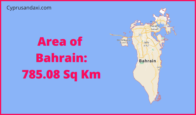 Area of Bahrain compared to Tennessee