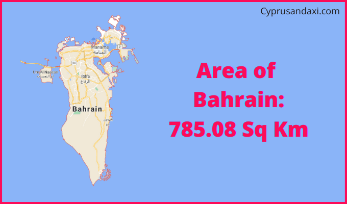 Area of Bahrain compared to Virginia