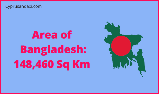 Area of Bangladesh compared to Rhode Island