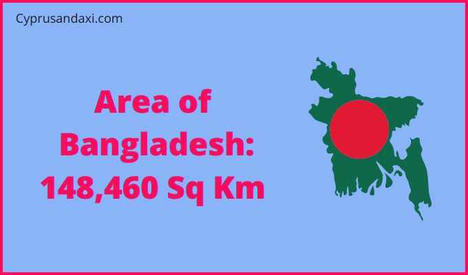 Area of Bangladesh compared to Vermont