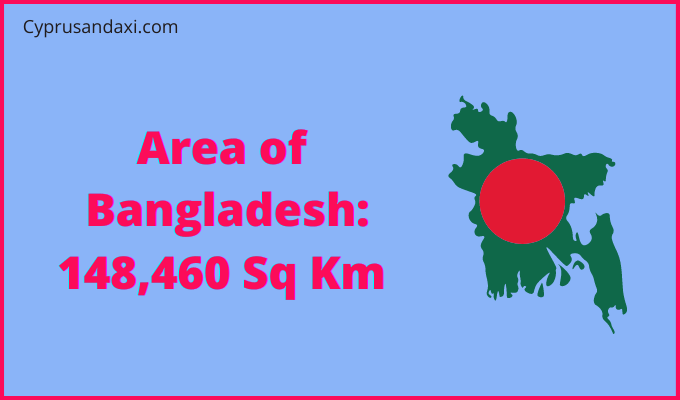 Area of Bangladesh compared to Washington