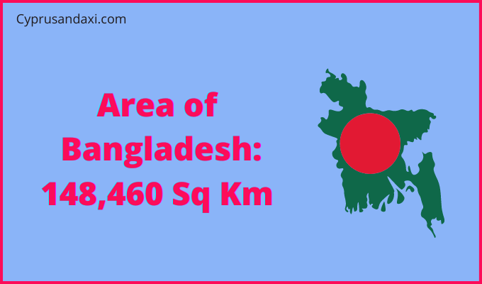 Area of Bangladesh compared to West Virginia