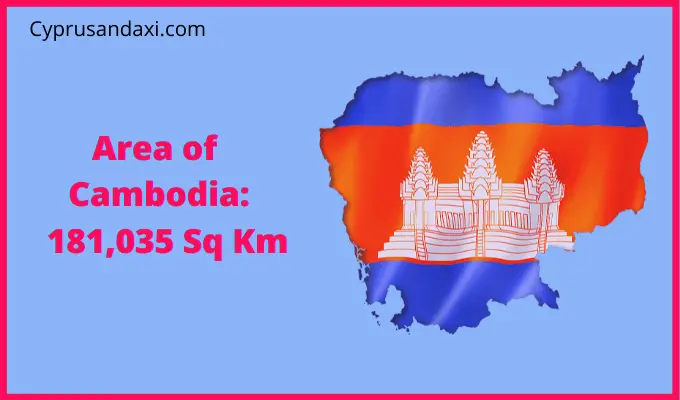 Area of Cambodia compared to Montana
