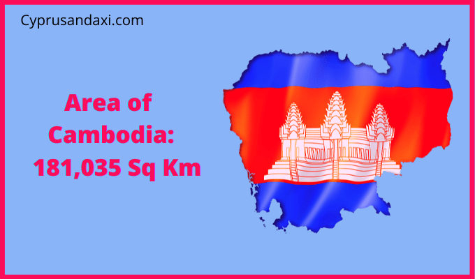 Area of Cambodia compared to Oklahoma
