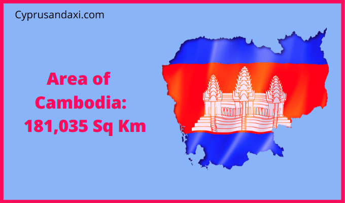Area of Cambodia compared to Rhode Island