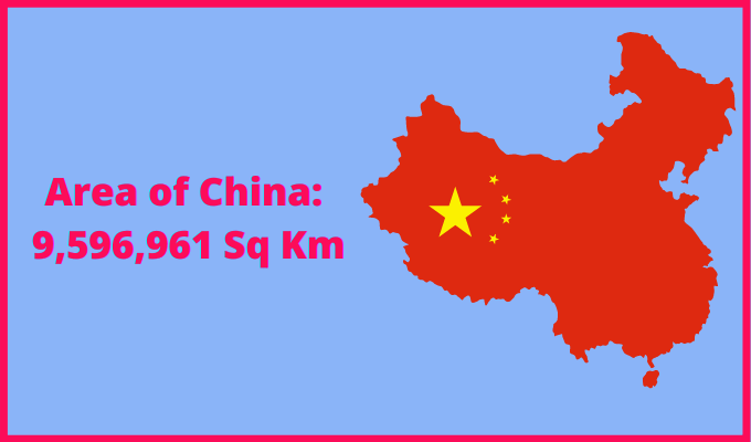 Area of China compared to Massachusetts