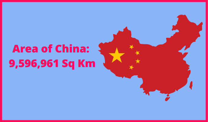 Area of China compared to North Carolina