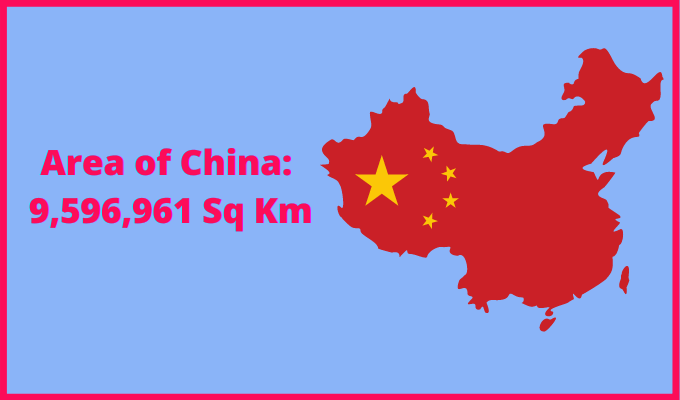 Area of China compared to Ohio