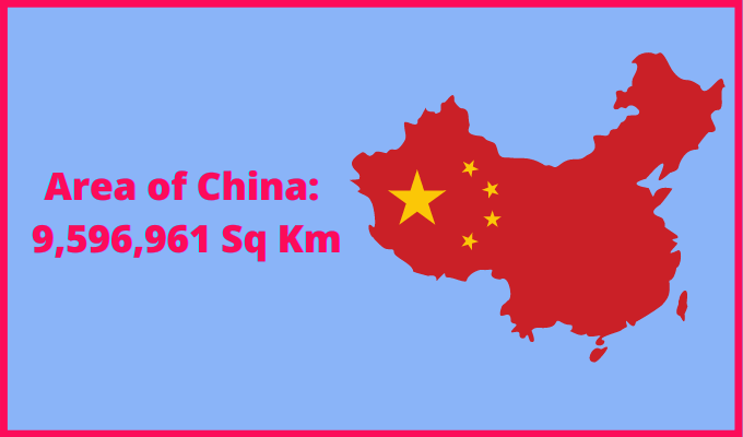 Area of China compared to Rhode Island