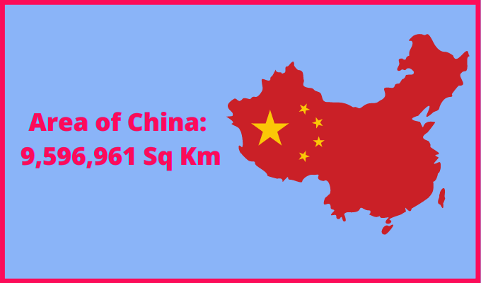 Area of China compared to South Dakota