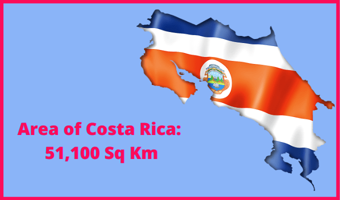 Area of Costa Rica compared to West Virginia
