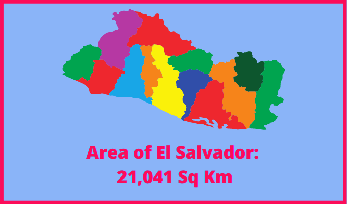 Area of El Salvador compared to North Dakota