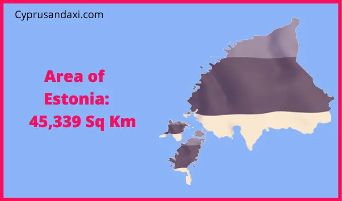 Area of Estonia compared to North Dakota