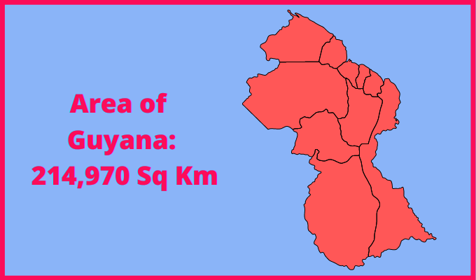 Area of Guyana compared to Utah