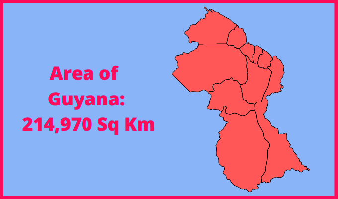 Area of Guyana compared to Vermont