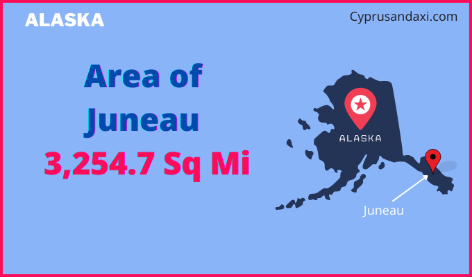 Area of Juneau compared to Bismarck
