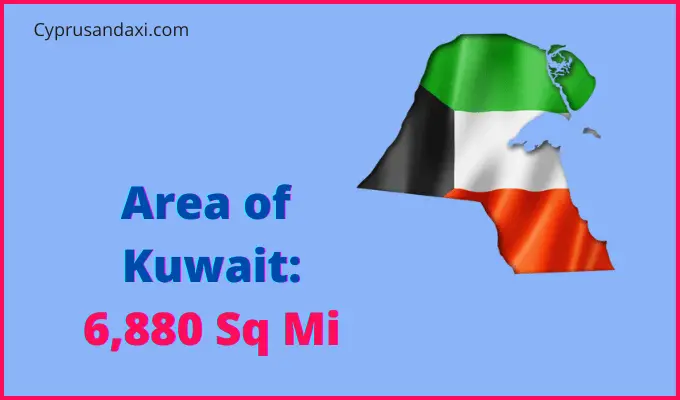 Area of Kuwait compared to Vermont