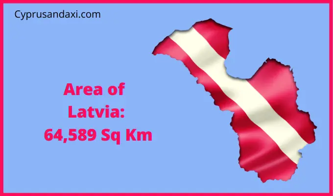 Area of Latvia compared to Maryland