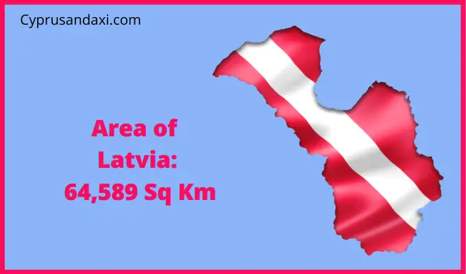 Area of Latvia compared to Vermont