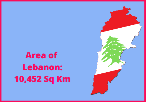 Area of Lebanon compared to Rhode Island