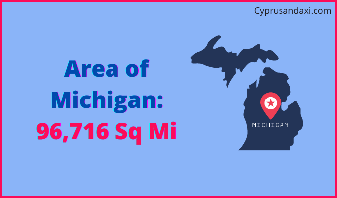 Area of Michigan compared to Belgium