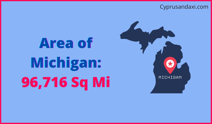 Area of Michigan compared to China