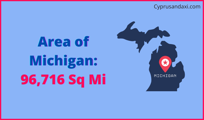 Area of Michigan compared to Denmark