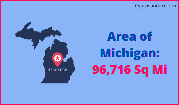 Area of Michigan compared to Jamaica